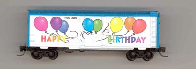 Blue Happy Birthday Boxcar